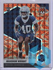 2021 Mosaic Orange Reactive Prizm RC #349 Nahshon Wright Dallas Cowboys